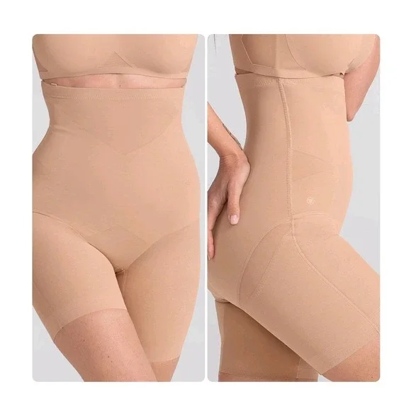 HONEYLOVE Sculpting High Waisted Short Body Shaper Compression Tan Size S - Picture 1 of 6